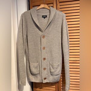 Carbon Men's Gray Grandpa Cardigan Medium Grandpacore Sweater Acrylic